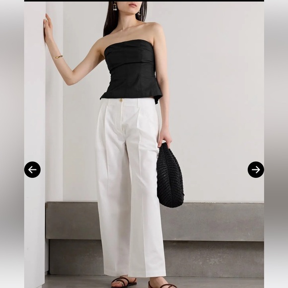 NWT Apiece Apart Todo Strapless Organic Cotton-Poplin Top - Picture 4 of 10